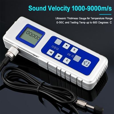 Ультразвуковой толщиномер с диапазоном температур 0-50°C, диапазоном измерения 0,75 мм - 300 мм и глубиной измерения 120 мм