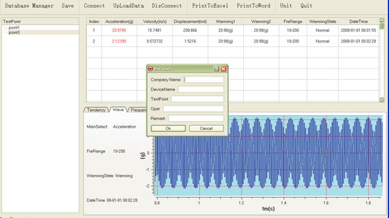 Спектральный анализатор в реальном времени вибрации метра анализа вибрации измерителя вибраций диаграммы Handheld