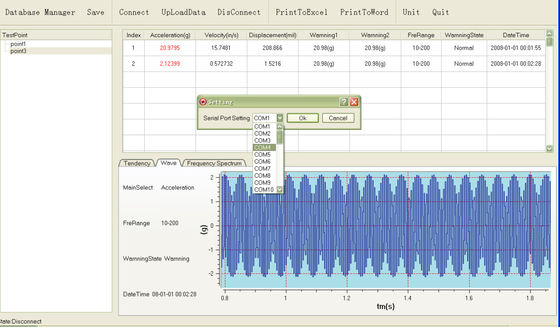 Спектральный анализатор в реальном времени вибрации метра анализа вибрации измерителя вибраций диаграммы Handheld